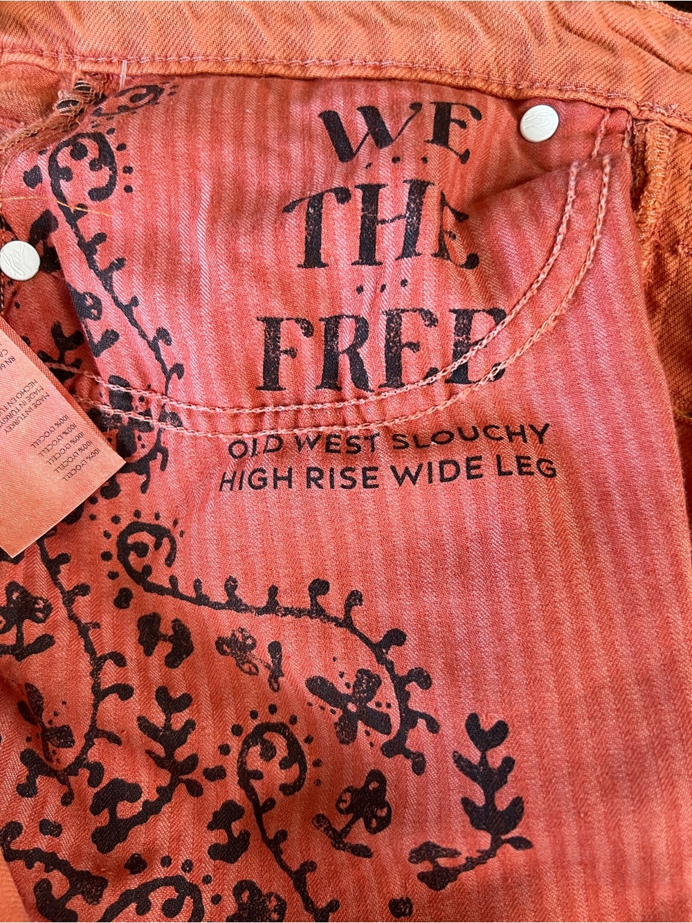 Free people We The Free NWT Old West Slouchy Jeans Women’s 29 Orange High Rise - Picture 8 of 16